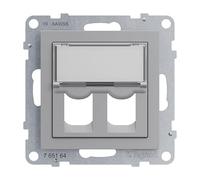 LEGRAND, Seano 765264 Systimax - Adaptador de 2 enchufes para cajas de datos Systimax, color aluminio lacado
