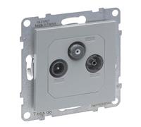 LEGRAND, SEANO 765268 - Toma de corriente para TV-R-SAT, HD-TV, pérdida de conexión: 14 dB, color: aluminio lacado, 765268