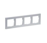 Legrand, SEANO 765284 + marco de 4 vías, termoplástico sin halógenos, producción y embalaje sostenibles, color: aluminio lacado, 765284