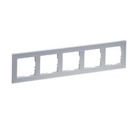 LEGRAND, Seano+ 765285 - Marco de 5 vías, termoplástico sin halógenos, producción y embalaje sostenibles, color aluminio lacado