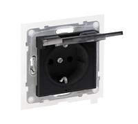 LEGRAND, SEANO 765324 - Toma de corriente con protección de contacto y tapa abatible IP44, 16 A, 250 V, color negro lacado