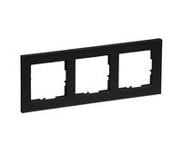 LEGRAND, Seano+ 765383 - Marco de 3 vías, termoplástico sin halógenos, producción y embalaje sostenibles, color negro lacado