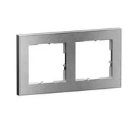 LEGRAND, Seano+ 765392 - Marco de 2 capas con superficie de material real, termoplástico sin halógenos, producción y embalaje sostenibles, color: acero cepillado, 765392