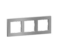 LEGRAND, Seano+ 765393 - Marco de 3 capas con superficie de material auténtico, termoplástico sin halógenos, producción y embalaje sostenibles, color: acero cepillado, 765393