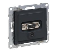 LEGRAND, Seano 765460 HD15 - Unidad de conexión + jack de 3 mm, incluye cubierta, terminales de tornillo, color antracita