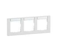 LEGRAND, Seano+ 765893 - Marco horizontal de 3 vías con campo de rotulación, termoplástico sin halógenos, producción y embalaje sostenibles, color blanco