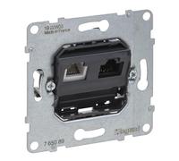 LEGRAND, Seano - Caja de datos RJ11 + RJ45 CAT. 6 UTP, inserto, caja de combinación con conector RJ11 para conexión de teléfono y datos (RJ45, cat. 6, UTP), 765089