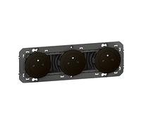 Legrand Surf Compo LEG95279 3X2P+T - Enchufe triple Dooxie 2P+T Surface 16A precableado acabado negro