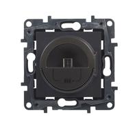 LEGRAND Toma de cargador mini USB 3A 15W componible para instalación empotrada, Gama Niloé Step, Color Antracita, 398267