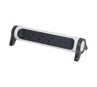 Legrand Toma de Contacto Premium 4x2P Sin Cable Negro Blanco (Enchufe Europeo) - 049465 [5 Piezas]