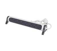 Legrand Toma de Contacto Premium 6x2P Con Cable de 1,5m Negro-Blanco (Enchufe Europeo) - 049455 [5 Piezas]