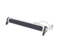 Legrand Toma de Contacto Premium OSB 6x2P Con Cable de Tierra de 1,5m Negro Blanco (Enchufe Europeo) - 049418 [5 Piezas]