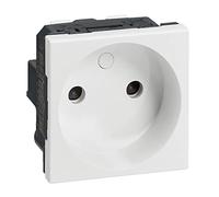 Legrand - Toma de corriente 2P 16A 2 módulos para componer Mosaic - Blanco | 2 módulos, blanco brillante, sin tierra, eclips de protección infantil, terminales automáticos, 16 A, 250 V