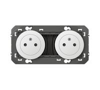 Legrand - Toma de corriente doble 2P+T 16A para componer Dooxie - Blanco