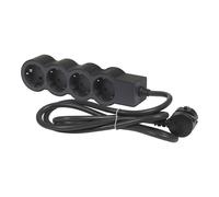 Legrand Toma de Corriente Estándar 4x2P+A Cable 5M Negro (Enchufe Europeo) - 694570 [10 Piezas]