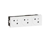 Legrand - Toma de corriente triple Surface Mosaic Link inclinada a 45° precableada, color blanco