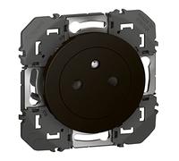 LEGRAND - Toma eléctrica de pared 16 A con tierra dooxie superficie, toma 2P + T rasante con fondo retráctil, fabricado en Francia, color negro