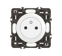 LEGRAND - Toma eléctrica de pared con tierra celiana superficie confort - Toma de refuerzo con base retráctil - blanco - Completa con una placa