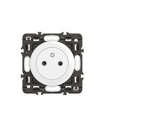 LEGRAND - Toma eléctrica de pared con tierra celiana superficie - Toma de refuerzo con base retráctil - blanco - Para completar con placas de acabado - Lote de 10
