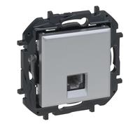 LEGRAND Toma RJ11 componible para instalación empotrada, Gama Niloé Step, Color Aluminio, 398254B