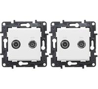 LEGRAND Toma TV-R/SAT Final componible para instalación empotrada, Gama Niloé Step, Color Blanco, 398318 (Paquete de 2)