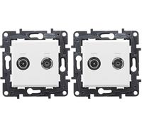 LEGRAND Toma TV-R/SAT Intermedias componible para instalación empotrada, Gama Niloé Step, Color Blanco, 398315 (Paquete de 2)