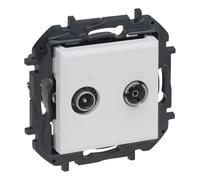 LEGRAND Toma TV-R/SAT Intermedias componible para instalación empotrada, Gama Niloé Step, Color Blanco, 398315B