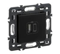 Legrand Val Outlet 2xUSB Tipo C Dispositivo Completo Negro - 741432