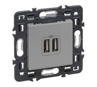 Legrand Válvula Con 2 USB Tipo A Totalmente Montado Dispositivo De Aluminio - 741331