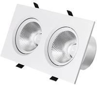 LEGZIT Foco empotrable LED COB de Doble Cabeza Rectangular Foco de ángulo Ajustable 10W,20W,30W,40W Luz de Techo de Ojo de Buey Gimbal Luces de Lata Ajustables,Temperatura de 3 Colores