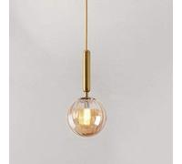 LEGZIT Lámpara de Techo Moderna y Simple de una Sola Cabeza Lámpara de Techo Industrial Retro Loft Restaurante Bar Lámpara Colgante E14 Portalámparas Altura Ajustable Luz de suspensión (Color : GOL