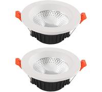 LEGZIT Luz descendente empotrable LED de 2,5 a 7 Pulgadas,luz de Lata de Ojo de Buey,Paquete de 2,Panel de Techo de 5 a 24 W,Luces de Techo con Deflector Redondo para iluminación de Lugares público