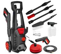Lehmann Jukon Hidrolimpiadora de Alta Presion, 1600W, Presión Máx. de 200 Bares, 480 l/h de Caudal, con Accesorios - Pistola, Lanzas, Lanza de Espuma y Cepillo de Patio