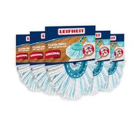 Leifheit cabezal de repuesto CLEAN TWIST Disc Mop Ergo micro duo set de 5 | Funda de mopa Disc Mop Ergo, funda de repuesto, para mopa de suelo CLEAN TWIST Disc Mop Ergo