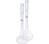 Leifheit Cubiertos para Ensalada, juego de cubiertos con orificios para colgar y con ganchos para evitar que se caigan en la ensaladera, sus 33 cm les hacen ideales para ensaladeras altas