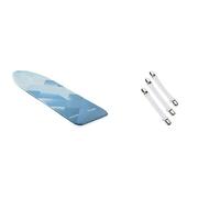 Leifheit Funda Plancha Cotton Heat Reflect Univ. -MAX 140X45 Cm 1071604, Algodón, Multicolor, Universal + Tensador para Funda Tabla 1072417, Blanco, 16-35 Cm