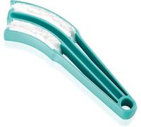 Leifheit Limpia Persianas Jalousetta, Microfibra 4 Superficies | Limpia 2 lamas a la vez, atrapa polvo y grasa sin rayar, ideal para persianas horizontales, con colgador práctico