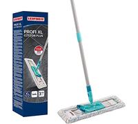 Leifheit Mopa para baldosas Profesional XL Algodón Plus – Mango acero 146 cm, Sistema Clic 360°
