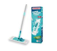 Leifheit Mopa SUPERDUSTER Floor, mopa lavable para polvo con funda atrapapolvo para limpiar suelos duros, esquinas y rodapiés, mopa de microfibra seca, lavar no tirar