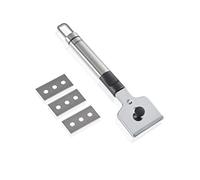 Leifheit Rasqueta para Vitrocerámica, 3 Cuchillas con Protector | Elimina suciedad incrustada y restos quemados, cuchillas de recambio en el cabezal, cambio manual sin herramientas