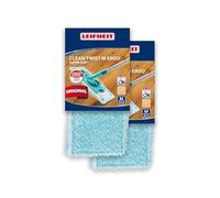 Leifheit Set 2 Fundas de Recambio Clean Twist M Ergo Super Soft, Funda de poliéster Lavable para mopa superabsorbente, Funda de mopa fregona para Suelos delicados