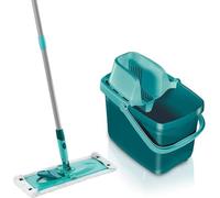 Leifheit Set Combi Clean con mopa fregasuelos para limpiar sin agacharse, prensa para escurrir y cubo grande de 12 L, mopa fregona con Click System