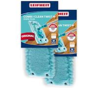 Leifheit Set de 2 Fundas de Recambio Combi/Clean Twist M Static Plus, Funda de poliéster Lavable para mopa superabsorbente, Funda de mopa fregona para Todo Tipo de Suelos, 2 Unidades
