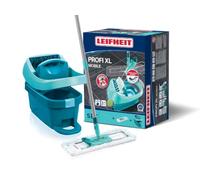 Leifheit Mopa y cubo System Profi 55096 – mopa extraplana Profi XL, cubo con ruedas, palo de acero