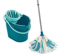 Leifheit Set Power Mop 3 en 1, cubo escurridor con fregona de tiras