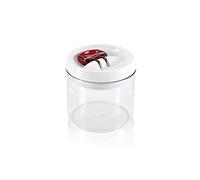Leifheit Tarro Fresh&Easy 900 ml redondo, tarro hermético con sistema de apertura con una mano, recipiente para alimentos, tarro apilable