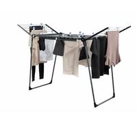 Leifheit Tendedero con alas Pegasus 180 Solid Black, tendedero de Ropa Plegable con alas para Prendas largas, Estable tendedero Exterior e Interior en un Moderno diseño