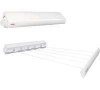Leifheit Tendedero extensible de pared Rollfix 210 – Plegable, 5 cuerdas extraíbles, hasta 4,2 m