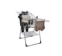Leifheit Tendedero de Pie Classic 250 Flex Black, 25 m Plegable | 3 niveles de secado, alas regulables en altura, red para prendas delicadas, apto para interior y tendedero exterior