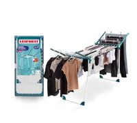 Leifheit Tendedero de pie Pegasus RockSolid, 21 m de Longitud de Secado | Resistente tendedero Plegable, tendedero de alas con Varillas Extra Gruesas, para Interior y Exterior, Estable